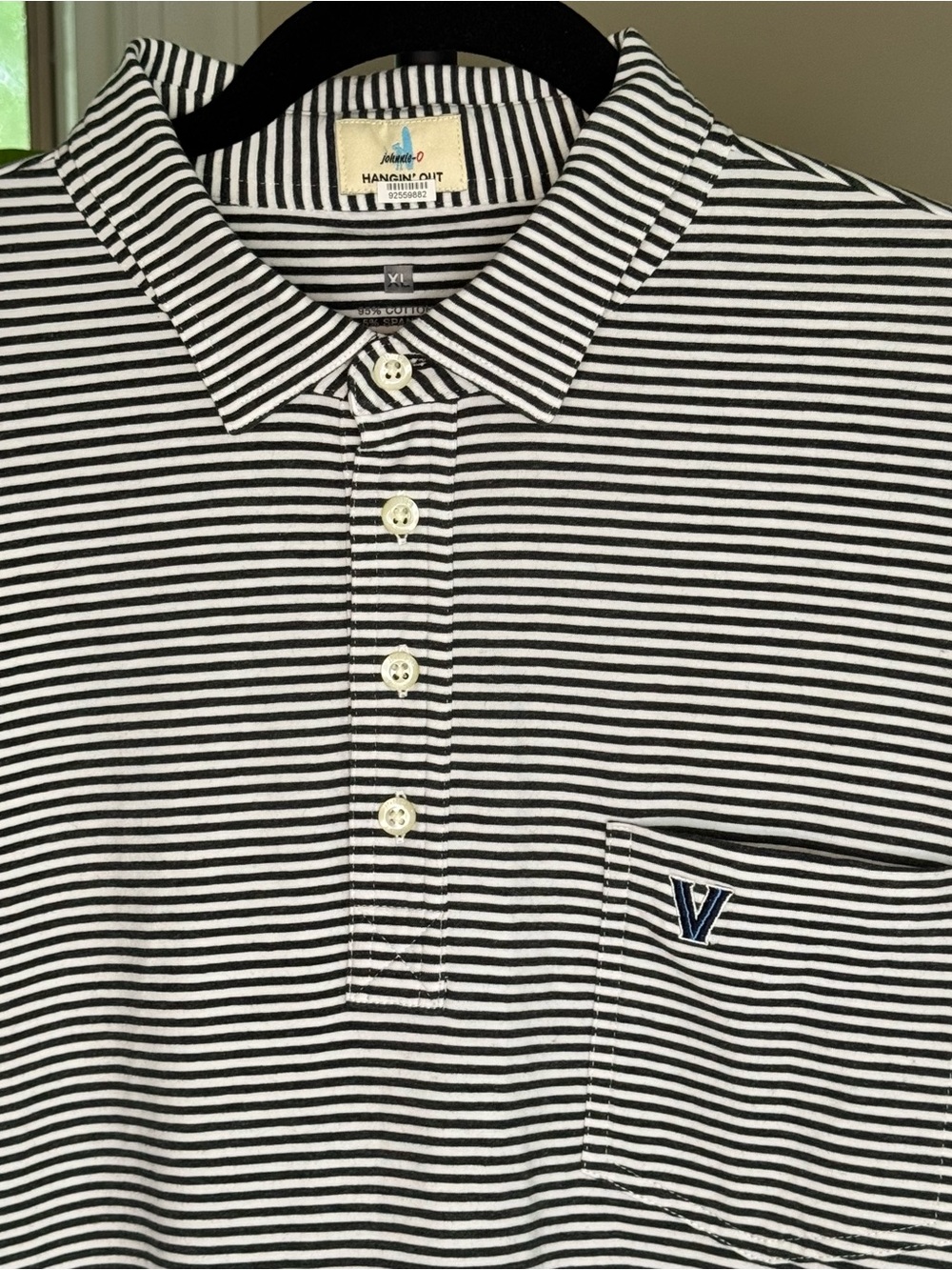 johnnie-O Men's XL "Hangin' Out" Striped Polo Shirt Villanova Wild Cats